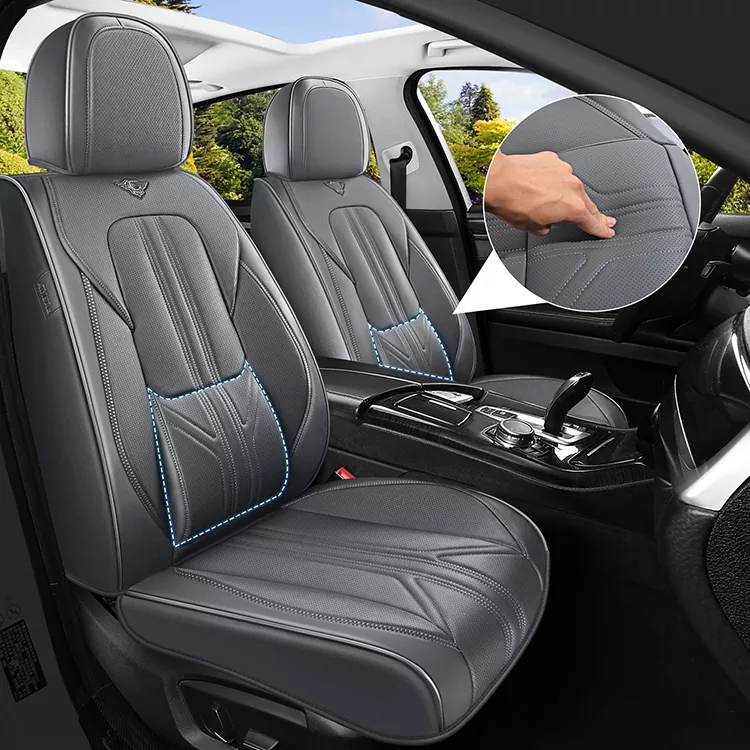 Capas de couro para assentos de carro com apoio lombar