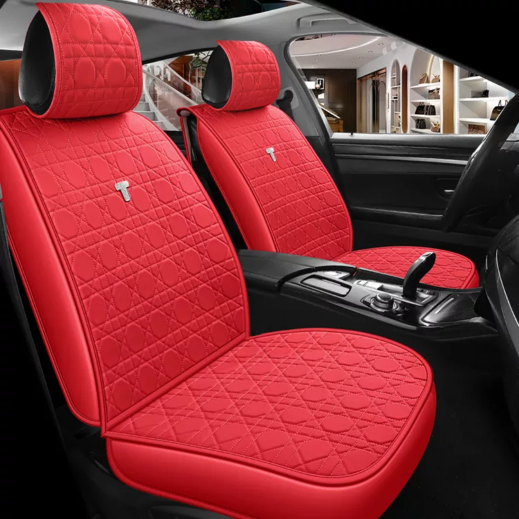 Capas de assento de couro com cobertura total universal com strass